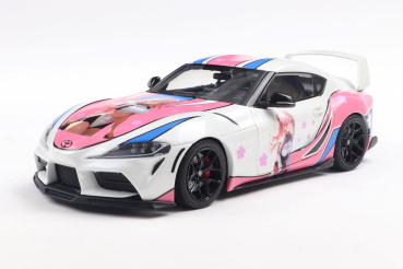 Toyota GR Supra Solido Works Itasha 2024 white/rosa 1:18 Modelcar Solido 421186453