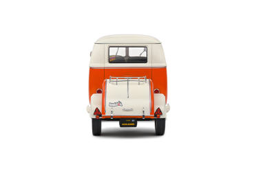 VW Volkswagen Kool Kombi orange weiß mit Anhänger 1:18 Solido Modellauto 421186412