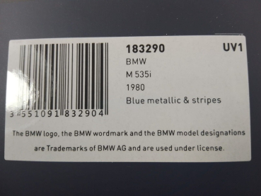 Norev 183290 BMW E30 535i 5er 5-series blue metallic 1988 Limousine 1:18 limited 1/500 modelcar