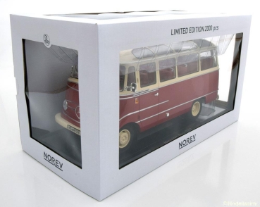 Norev 183410 Mercedes-Benz O319 Bus 1957 rot + beige 1:18 limitiert 1/2000 Modellauto