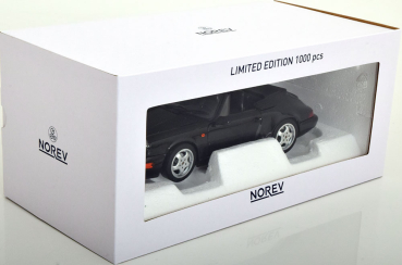 Norev 187332 Porsche 911 Carrera 964 4 Cabrio 1990 schwarz metallic 1:18 Modellauto limitiert 1/1000