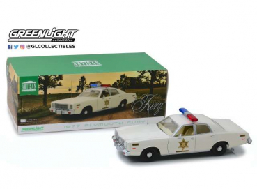Greenlight 19055 Plymouth Fury 1977 Hazzard County Sheriff white 1:18 Modellauto