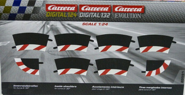 Carrera DIGITAL 124 + 132 + Evolution Innenrandstreifen für Kurve 2/30° (6) Endstücke (2) 20591