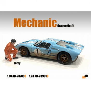 American Diorama 23901o Figur Mechaniker Jerry orange 1:24 limitiert 1/1000