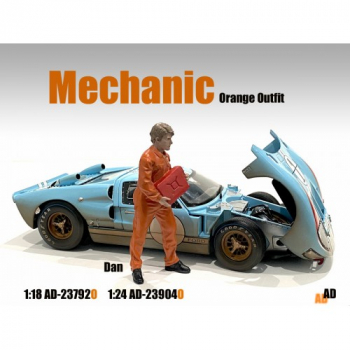 American Diorama 23792o Figur Mechaniker Dan orange 1:18 limitiert 1/1000