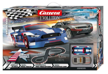 Carrera Evolution Break Away Ford Mustang Chevrolet Camaro 1:32 25236 Slotcar Rennbahn