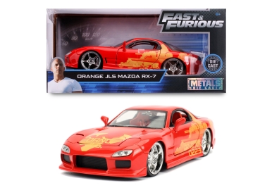 Jada Toys 253203059 Fast & Furious Orange JLS Mazda RX-7 1993 1:24 Modellauto