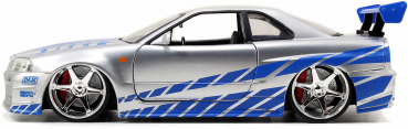 Preview: Jada Toys 253203044 Fast & Furious Brian's Nissan Skyline GT-R R34 1:24 Modellauto