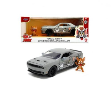 Jada Toys 253255047 Tom & Jerry 2015 Dodge Challenger Hellcata 1:24 Modellauto + Figur