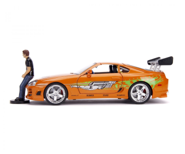 Jada Toys 253206001 Fast & Furious Brian's Toyota Supra 1995 + Figur 1:18 Modellauto