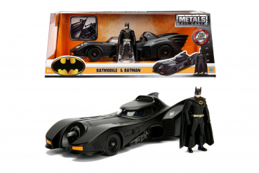 Jadatoys 253215002 Batman 1989 Batmobile 1:24 mit Batman Figur Modellauto