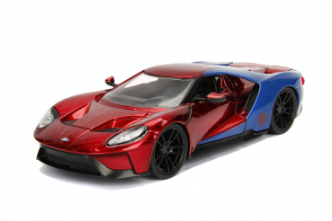 Marvel Spiderman Figure + 2017 Ford GT 1:24 Modelcar Jada Toys 253225002