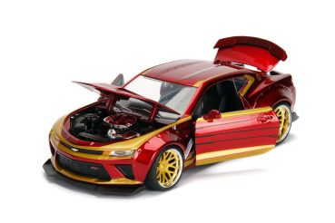 Jada Toys 253225003 Marvel Ironman Figur + 2016 Chevy Camaro SS 1:24 Modellauto