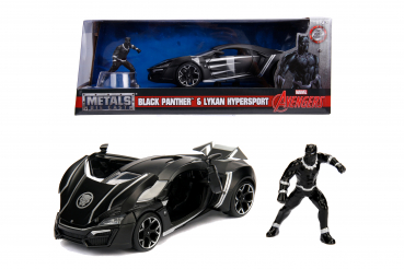 Jada Toys 253225004 Marvel Avengers Black Panther Figur + Lykan Hypersport 1:24 Modellauto