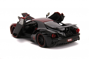 Jada Toys 253225008 Marvel Spiderman Miles Morales Figur + 2017 Ford GT 1:24 Modellauto