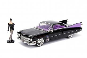 Jada Toys 253255006 Catwoman Figur & 1959 Cadillac Coupe Deville 1:24 Modellauto