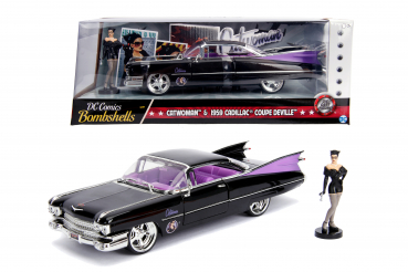 Jada Toys 253255006 Catwoman Figur & 1959 Cadillac Coupe Deville 1:24 Modellauto