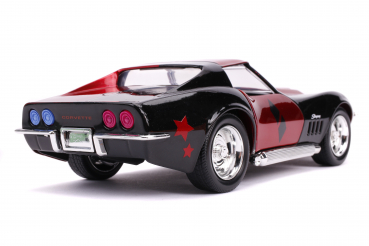 Jadatoys 31196 1969 Chevy Corvette Stingray mit Figur Harley Quinn 1:24 Modellauto