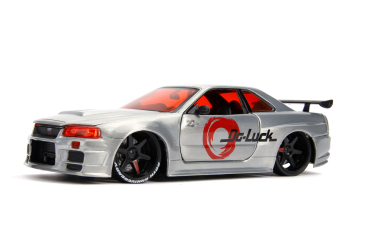 Jada Toys 253745019 Nissan Skyline 2002 GTR R34 JDM Tuners 1:24 Modellauto