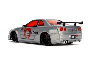 Jada Toys 253745019 Nissan Skyline 2002 GTR R34 JDM Tuners 1:24 Modellauto