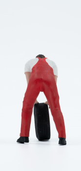 Atlantic 1:18 Figur Patrick Mechaniker rollt Reifen für Modellbau Diorama