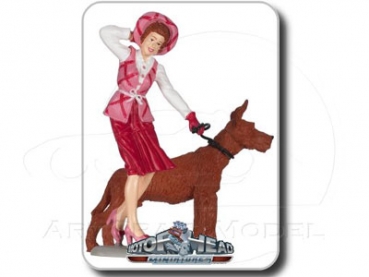 Motorhead 288 Emily pink 1:18 Figur mit Hund für Diorama