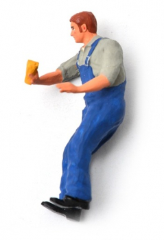 Figurenmanufaktur 320167 Mechaniker putzt Scheibe blau 1:32