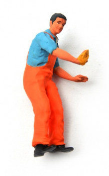Figurenmanufaktur 320168 Mechaniker putzt Scheibe orange 1:32