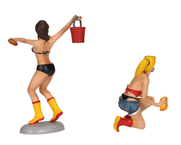 Fast Women 351 Bikini Car Wash - Charlene & Ellen 1:18 - Set of 2 Figures