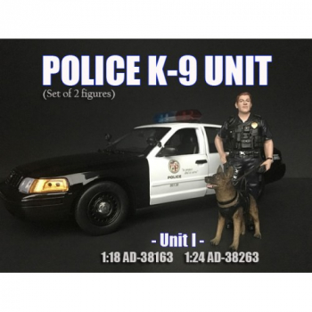 American Diorama 38163 Police K9 Unit Polizist mit Hund 1:18 1/1000