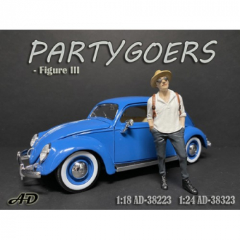 American Diorama 38223 Partygoers Mann mit Hut + Rucksack 1:18 Figur 1/1000