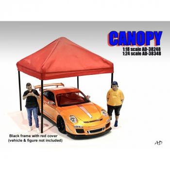 American Diorama 38248 Accessory - red Canopy Set 1:18 (black frame) -