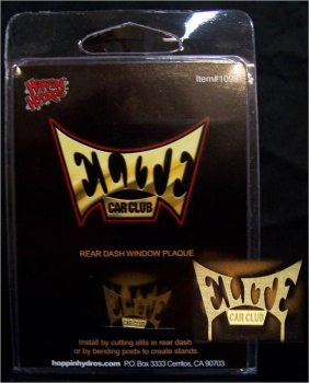 Hoppin Hydros Elite Car Club Brass Window Plaque passend zu 1:18 / 1:24