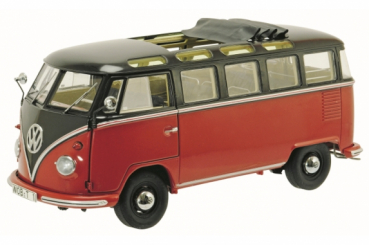 B-WARE - Schuco VW T1b Samba, schwarzbraun-rot 1950-1967 - 1:18 limitiert 1/1500