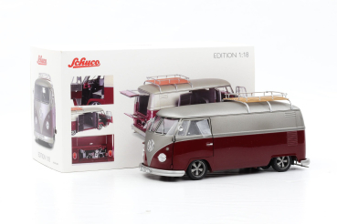 VW T1b Bus lowrider dunkelrot 1:18 Schuco 450045600 Modellauto