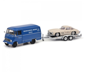 Schuco Mercedes-Benz L319 mit Anhänger 300SL 1:43 limitiert 1/500 Modellauto