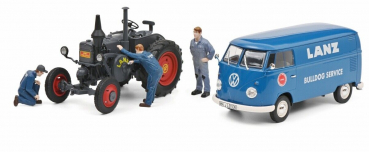 Schuco Set Lanz Bulldog Traktor + VW T1b Lanz Service + 3 Figuren 1:32 limitiert
