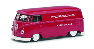 Schuco VW T1 Bus Lowrider Porsche Renndienst rot 1:64 limitiert Modellauto