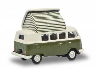 Schuco VW T1c Campingbus grün-weiss 1:87 limitiert Modellauto