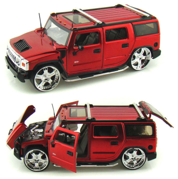 Jadatoys  53549 Hummer H2 2004 Dub City rot 1:24 mit Chromfelgen