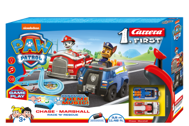 Carrera 1.First 63032 PAW PATROL Race 'N' Rescue  Rennbahn mit 2 Autos