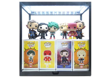 Display Case mit Beleuchtung T9-67726BK Vitrine schwarz für 1:6 Figuren und viel mehr