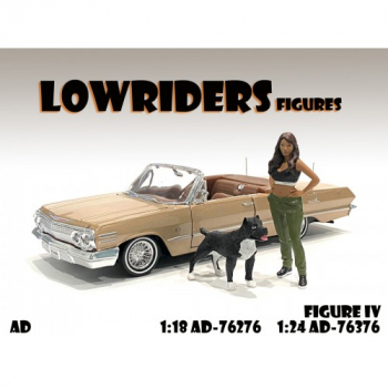 American Diorama 76376 Lowriderz IV Frau mit Hund 1:24 Figur 1/1000 limitiert