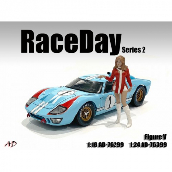 American Diorama 76299 Race Day Frau rot-weiss 1:18 Figur 1/1000 limitiert