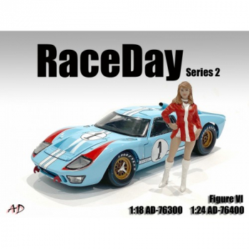 American Diorama 76300 Race Day Frau rot-weiss 1:18 Figur 1/1000 limitiert