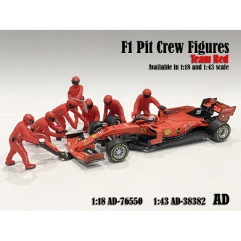 American Diorama 76550 Formel 1 Pit Crew rot 1:18 F1 Mechaniker Figuren 1/1000