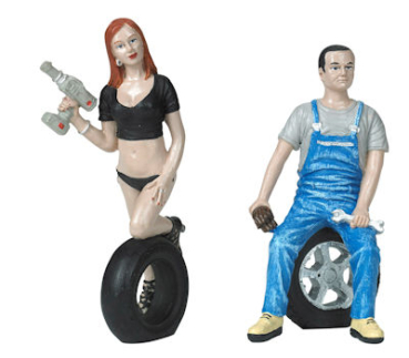 Motorhead 768 The Brigade Figuren Set Michele & Derek 1:18 Mechaniker 2 Stück