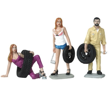 Motorhead 774 The Brigade Figuren Set Meg, Val & Gary 1:24 Mechaniker 3 Stück