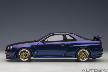 AUTOart NISSAN SKYLINE GT-R R34 2002 V-Spec II midnight purple 1:18 77403 Modellauto