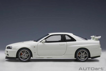 AUTOart NISSAN SKYLINE GT-R R34 2001 V-Spec II weiss 1:18 77406 Modellauto